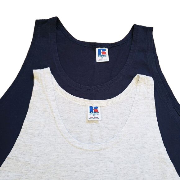 Lot Of 2 Vintage Russell Athletic Sz XL USA Made NWOT Blank Plain Mens Tank Top - Picture 1 of 8